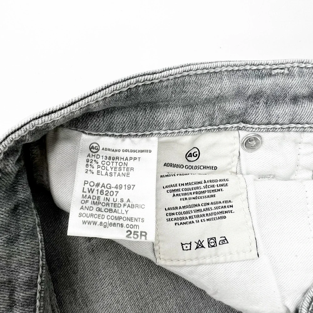 AG Adriano Goldschmied The Legging Ankle Grey Wash Super Skinny Jeans Women's 25